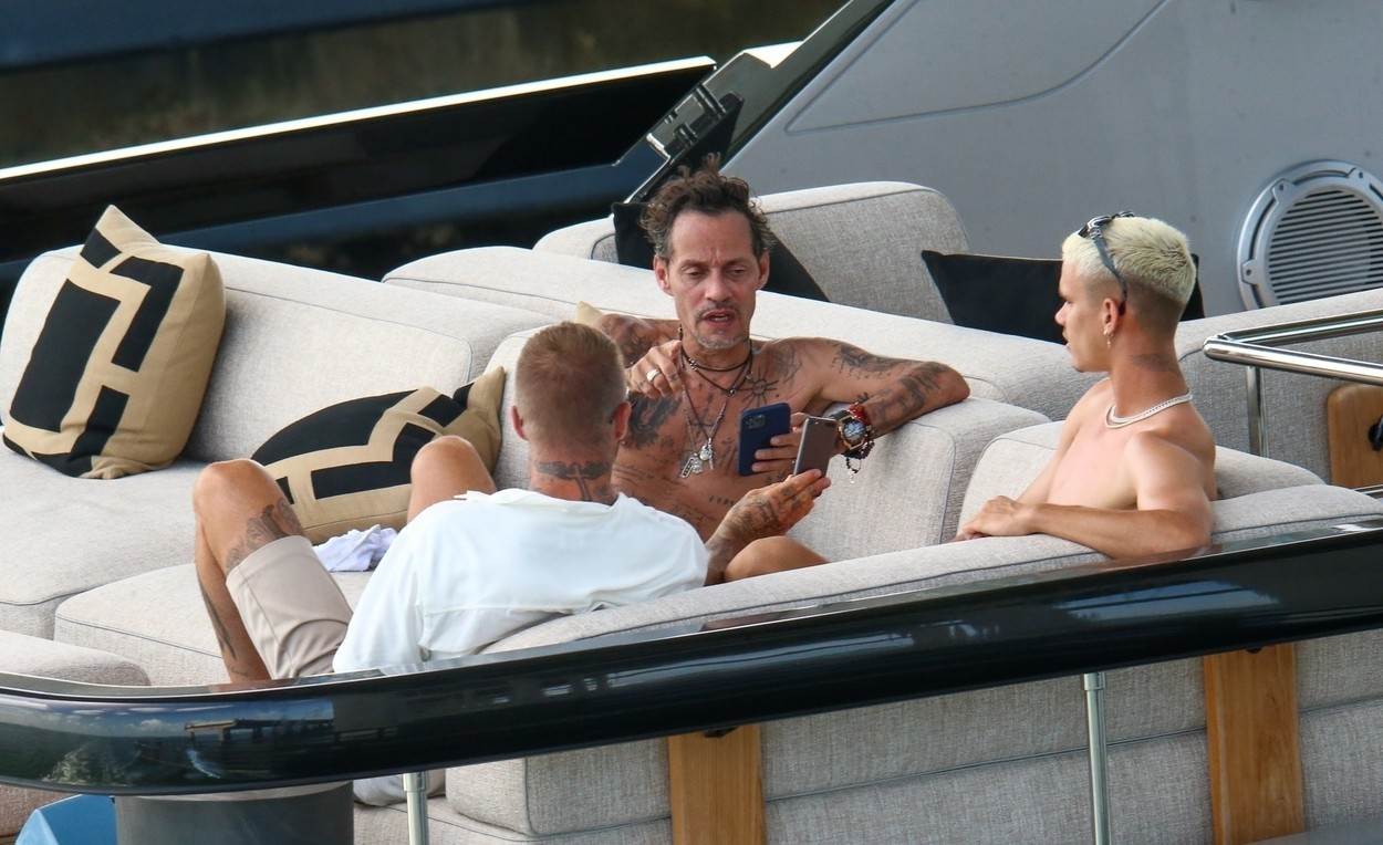 Marc Anthony, David Beckham i Romeo Beckham na jahti