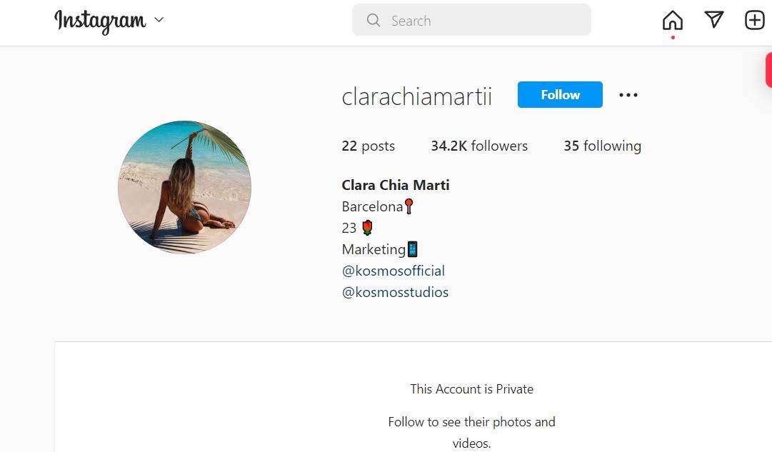 Djevojka Gerarda Piquea, Clara Chia Marti ima privatni Instagram profil