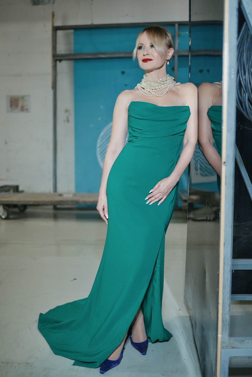 Danijela Martinović u zelenoj elegantnoj haljini