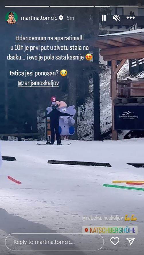 Martina Tomčić snimala kćer Rebeku na skijanju