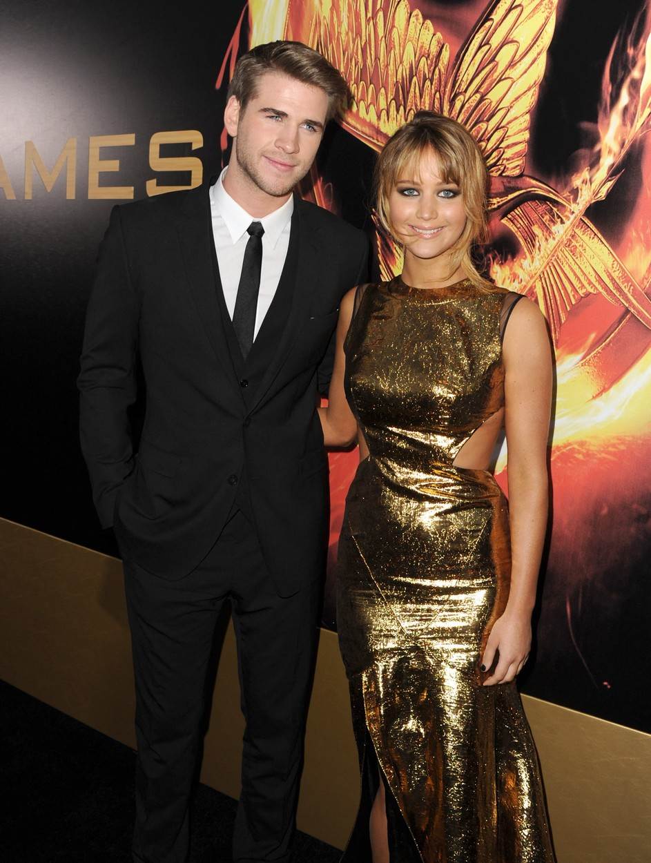 Liam Hemsworth i Jennifer Lawrence na premijeri Igra gladi