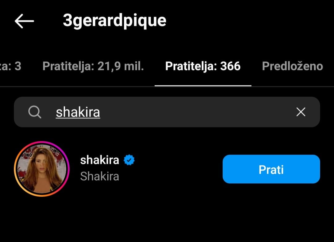 Shakira i Gerard Pique se i dalje prate na Instagramu
