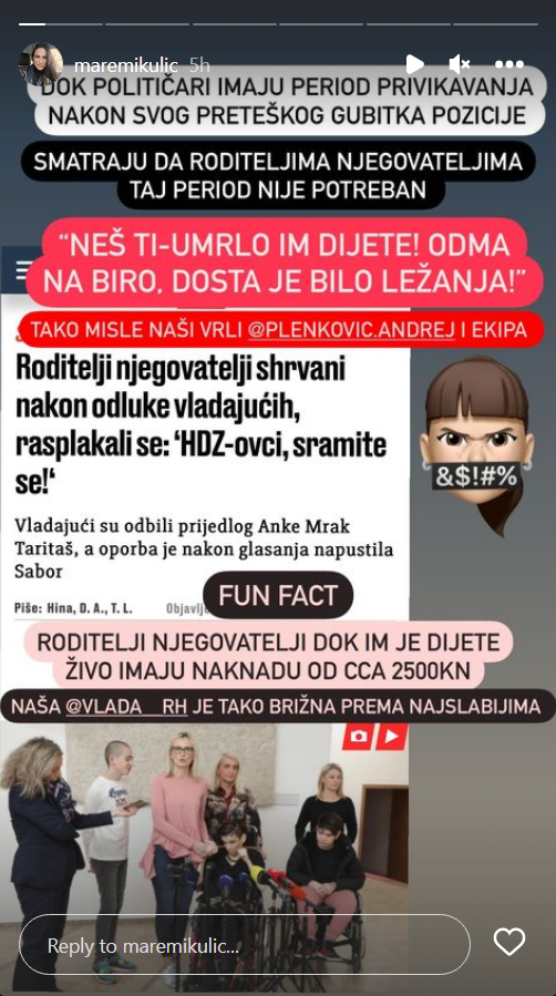 Marijana Mikulić nezadovoljna odlukom Vlade