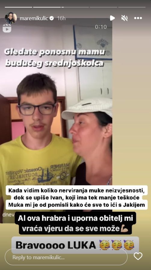 Marijana Mikulić o upisu sina u srednju školu