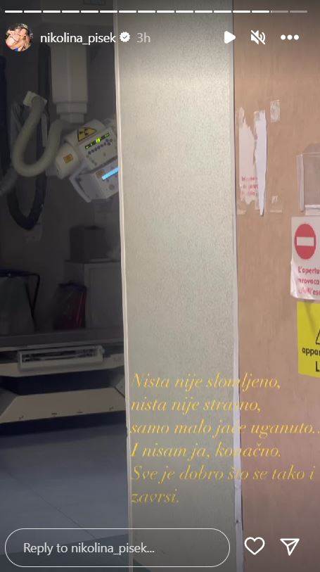 Nikolina Pišek se javila iz bolnice u Italiji