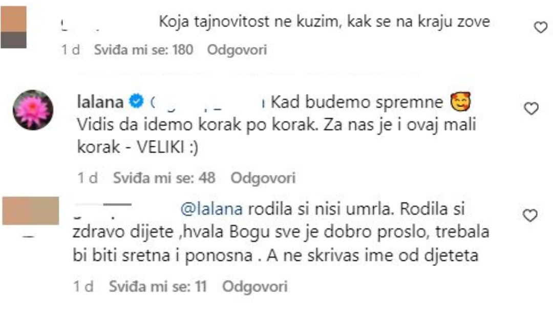 Lana Jurčević odgovorila pratiteljici