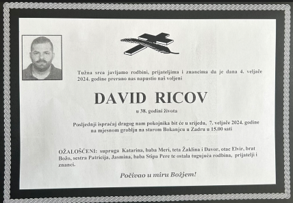 Otkriveni detalji sprovoda Davida Ricova