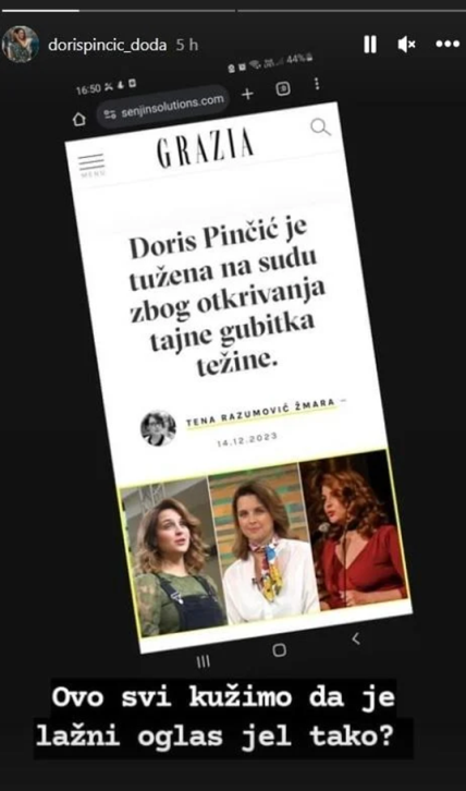 Doris Pinčić o krađi identiteta