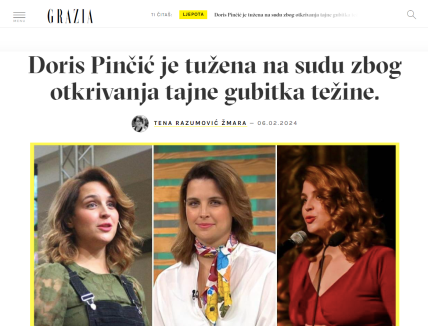 Lažni članak o Doris Pinčić Guberović