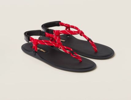 Riviere cord and leather sandals/ Miu Miu/ 700 eur