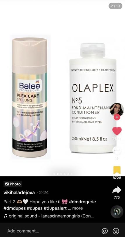 balea, olaplex