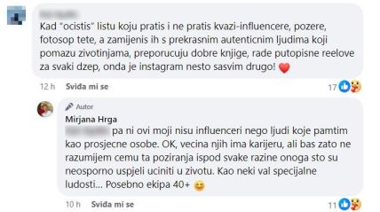 Mirjana Hrga odgovorila pratiteljici