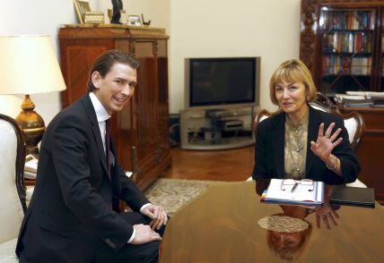 Vesna Pusić i Sebastian Kurz 2013. u Hrvatskoj