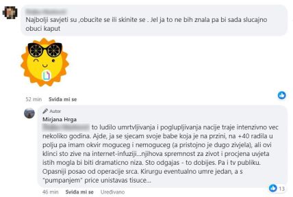 Mirjana Hrga odgovorila pratiteljici