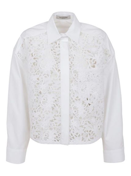 Valentino Garavani Macramé and popelin shirt/1658,94 eur