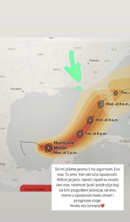 Nataša Janjić Medančić oglasila se povodom uragana na Floridi