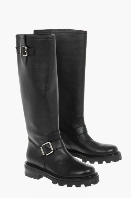 Jimmy Choo Leather BIKER Knee-high Boots/ 845 EUR