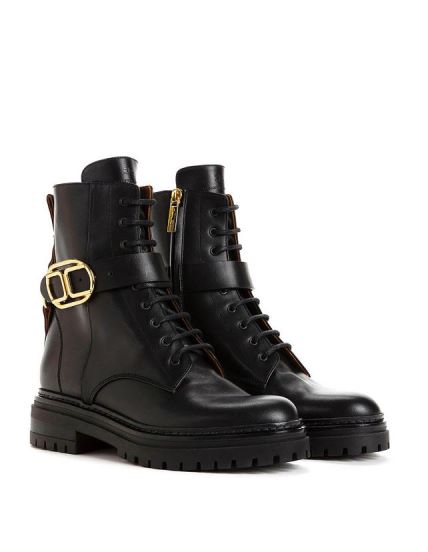 Leather combat boots/Elisabetta Franchi/536 EUR