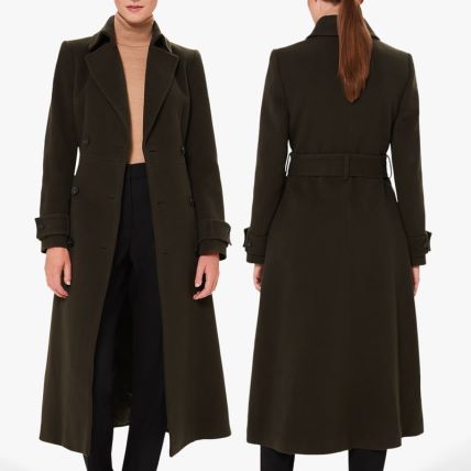 Lori Wool-Cashmere Belted Coat in Olive/Hobbs/444 eur