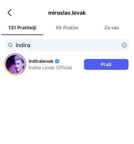 Indira Levak zapratila na Instagramu bivšeg muža Miroslava Lelaka