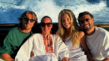 Mateo i Izabel Kovačić, Luka Modrić sa suprugom Vanjom.jpg