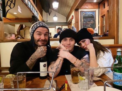 David, Brooklyn i Victoria Beckham