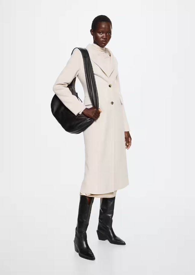 Strukirani ručno rađeni vuneni kaput/ Mango/ 126,46 EUR