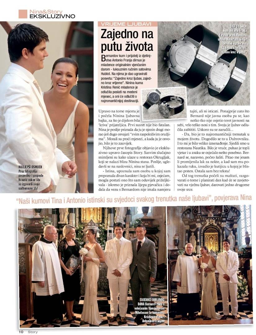 Nina Badrić vjenčala se 2008. godine za Bernarda Krasnića