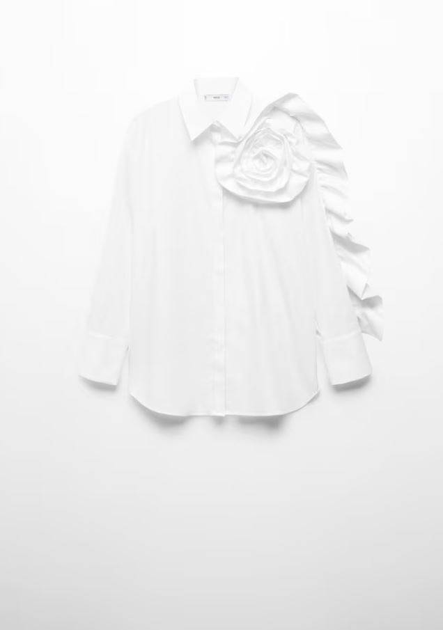 Bijela košulja s cvijetom, Mango, 59,99 EUR