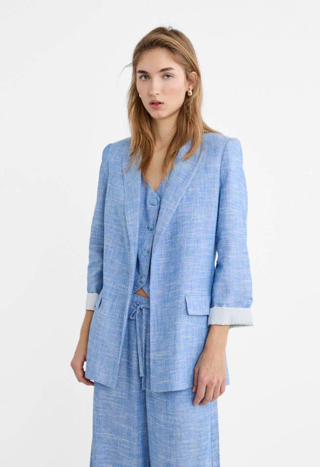 LEPRŠAVI OTVORENI SAKO OD MJEŠAVINE LANA/ STRADIVARIUS/ 35,99 EUR