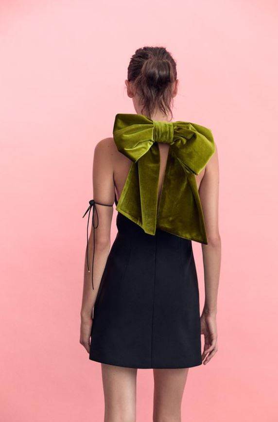 VELVET MAXI BOW DRESS/Zara/39.95 EUR