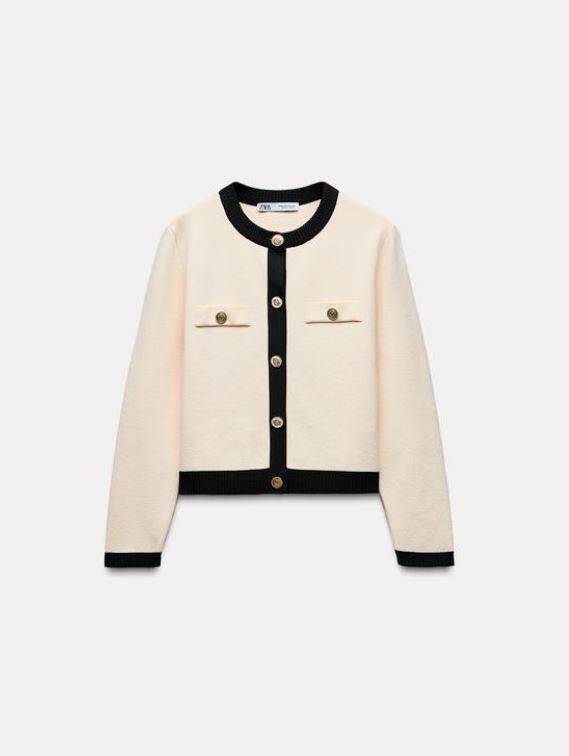 PLETENI KARDIGAN S GUMBIMA ZLATNE BOJE/ZARA/ 35,95 EUR