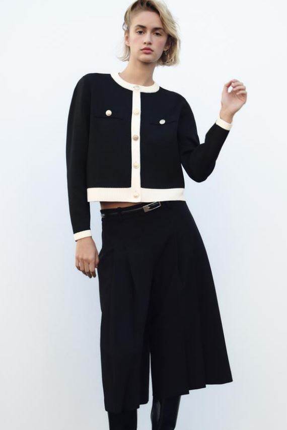 PLETENI KARDIGAN S GUMBIMA ZLATNE BOJE/ZARA/ 35,95 EUR