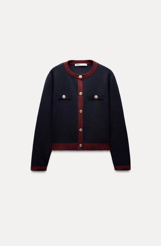 PLETENI KARDIGAN S GUMBIMA ZLATNE BOJE/ZARA/ 35,95 EUR