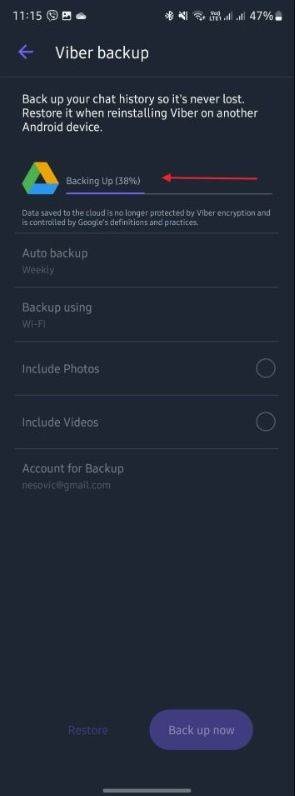 Viber Android backup postavke 1.jpg