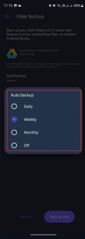 Viber Android backup postavke 3.jpg