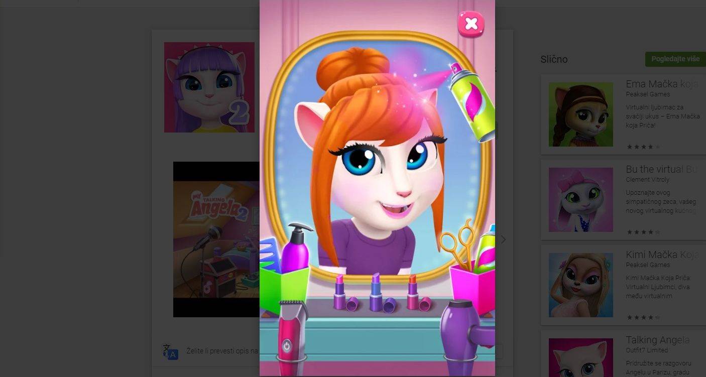 MY TALKING ANGELA 2 Virtualna mobilna igra za brigu o kućnim ljubimcima