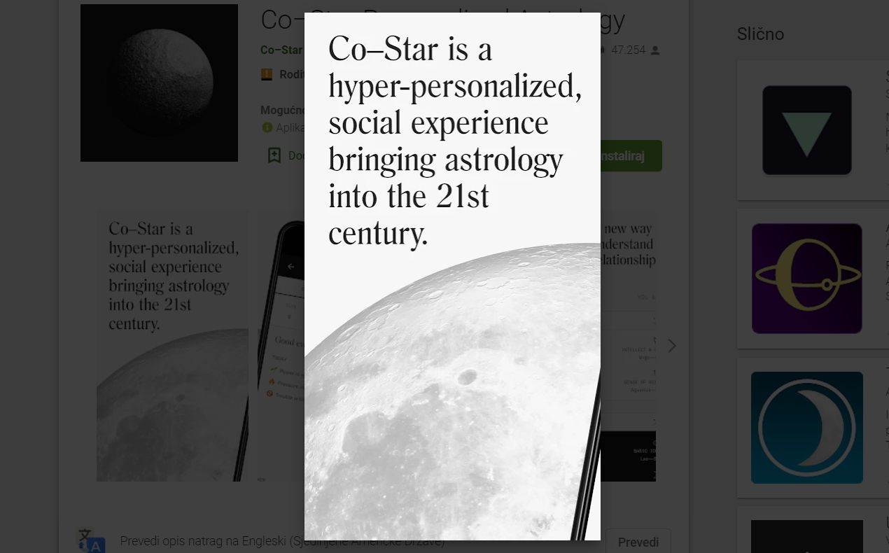 Personalizirana aplikacija za astrologiju 21. stoljeća