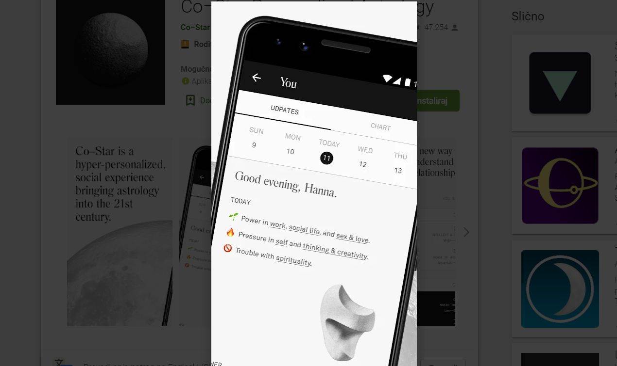 Personalizirana aplikacija za astrologiju 21. stoljeća