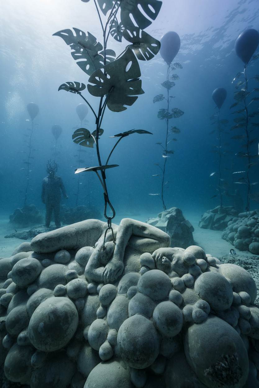 PODVODNI MUZEJ S 93 SKULPTURE Služi za istraživanje, ali i za plivanje