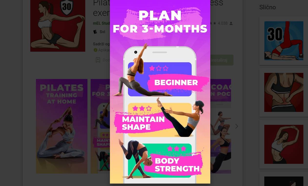 Vježbe istezanja za vitkost i ljepotu putem aplikacije