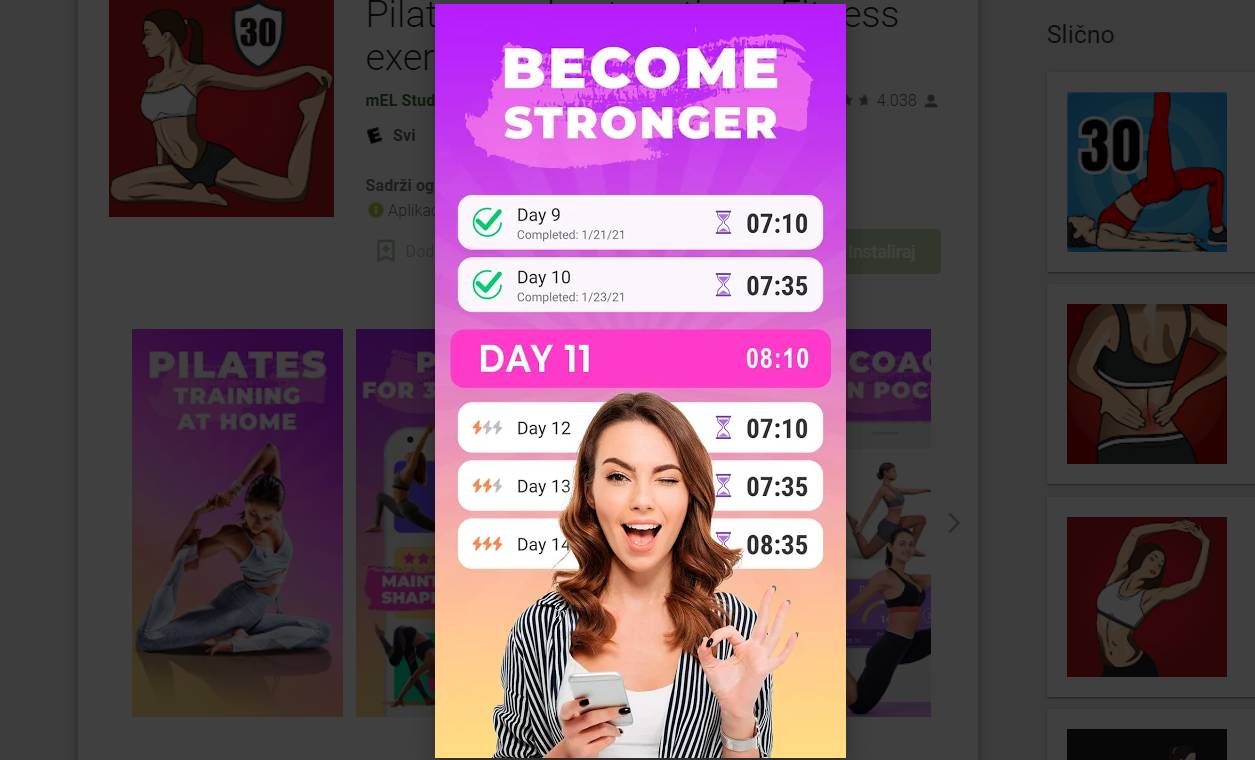 Vježbe istezanja za vitkost i ljepotu putem aplikacije