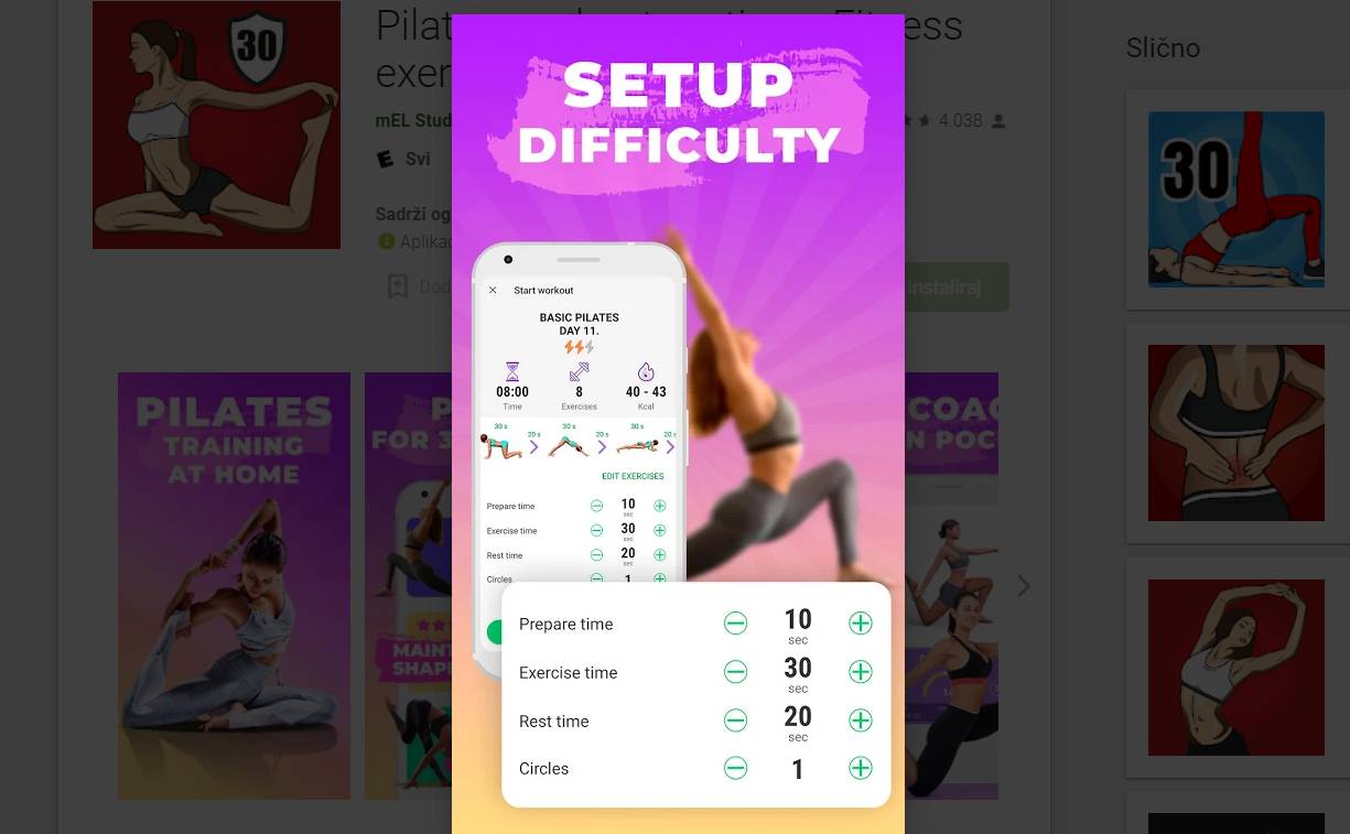 Vježbe istezanja za vitkost i ljepotu putem aplikacije