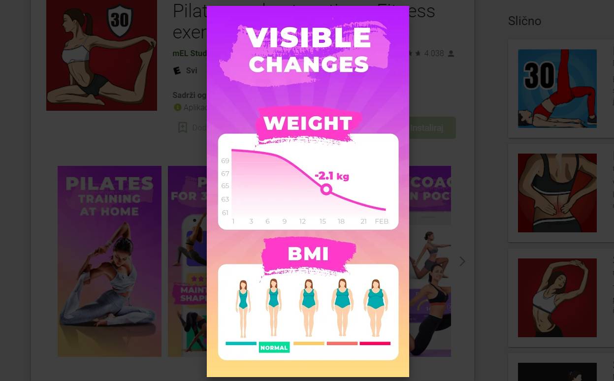 Vježbe istezanja za vitkost i ljepotu putem aplikacije