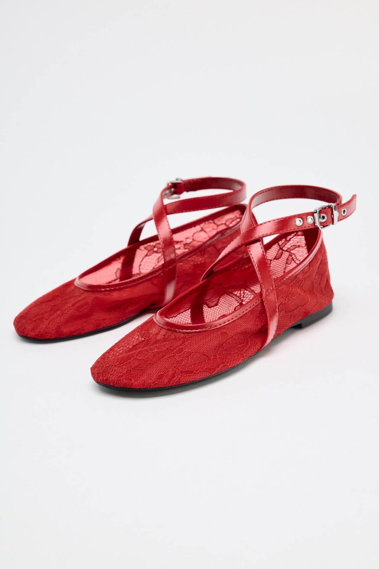 DOUBLE STRAP LACE BALLERINAS/ ZARA/ 25.95 EUR