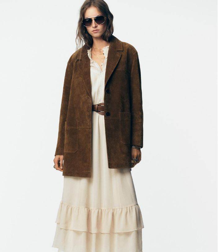 100% LEATHER LONG JACKET/ ZARA /149.00 EUR