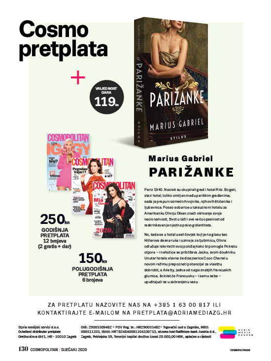 Pretplatite se na Cosmopolitan i poklanjamo vam hit knjigu 'Parižanke'