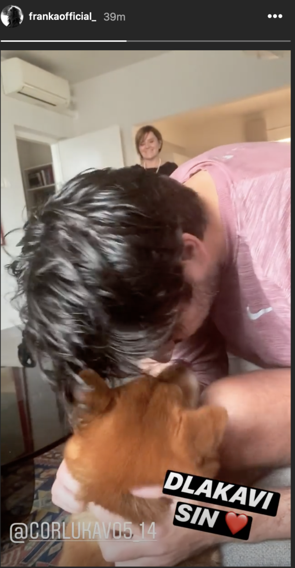 OBITELJSKA IDILA Franka raznježila videom Vedrana i njihovog mezimca