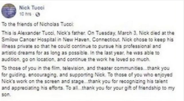 IZGUBIO BITKU Skrivao da boluje od raka sve do smrti u 39. godini