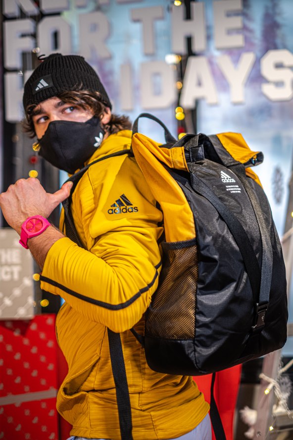 adidas performance kapa, muška jakna, ruksak i sat